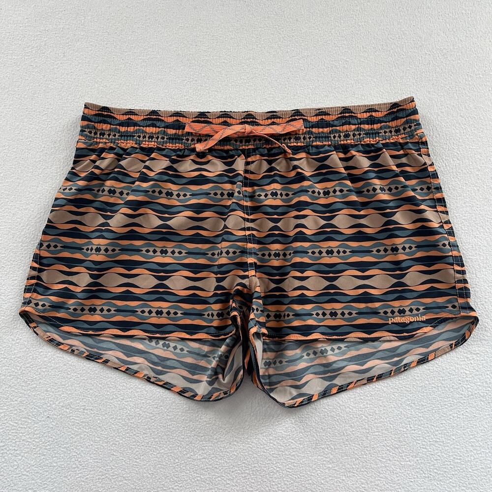 Patagonia Women Tigerlilly Orange Print Stretch 2" Planing Micro Shorts 76000 L
